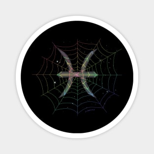 Rainbow Spiderweb Pisces Magnet